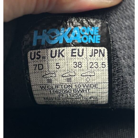 Hoka One One Womens Clifton 10 1162050 Black Running Shoes Sneakers Sz 7 D Wide - Picture 6 of 6